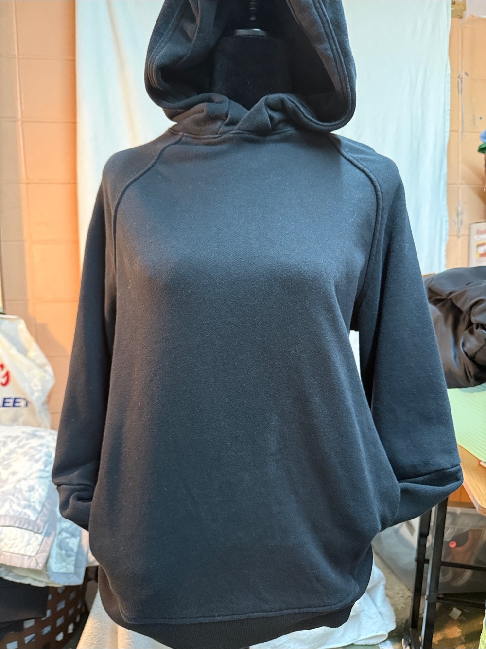 Kenneth Cole Black Cowl Hooded Pullover